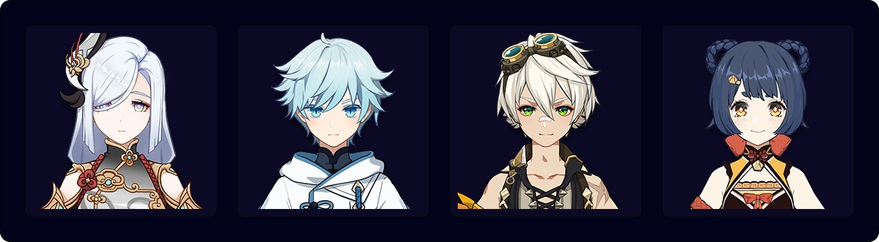 Shenhe — Chongyun — Bennett — Xiangling