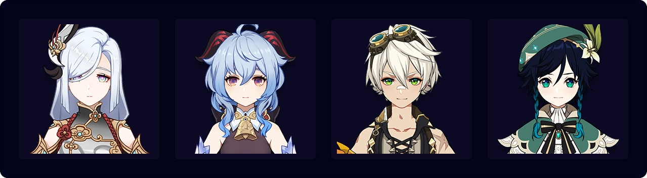 Shenhe — Ganyu — Bennett — Venti