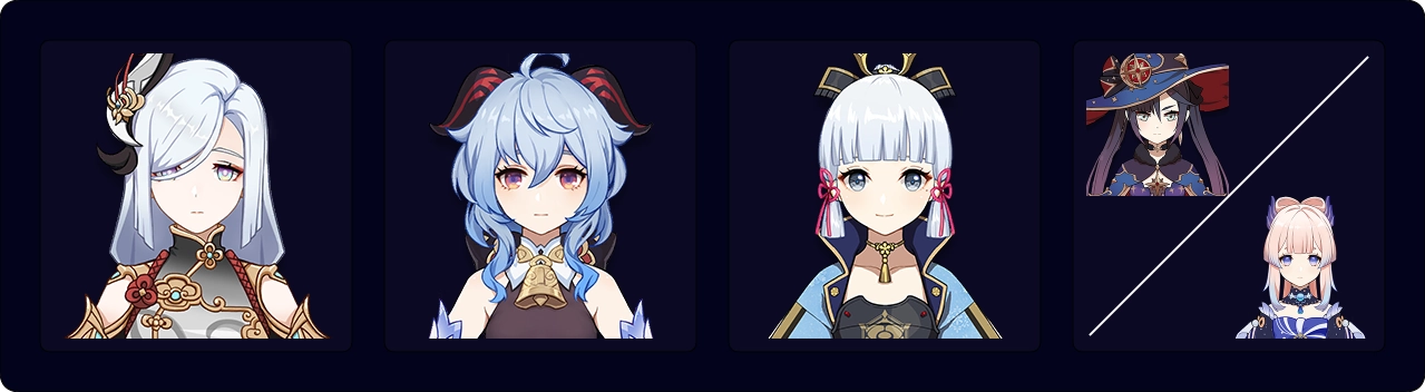 Shenhe — Ganyu — Ayaka — Mona / Kokomi