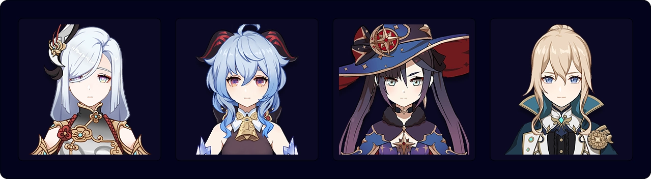 Shenhe — Ganyu — Mona — Jean