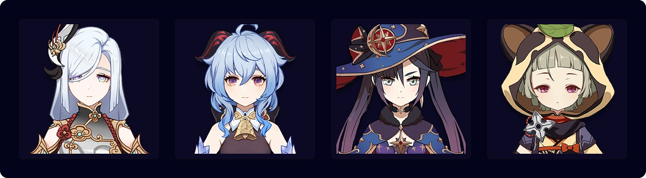 Shenhe — Ganyu — Mona — Sayu