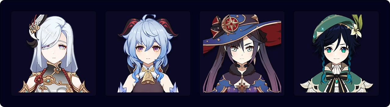 Shenhe — Ganyu — Mona — Venti