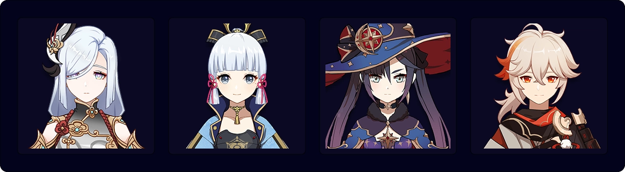 Shenhe — Ayaka — Mona — Kazuha