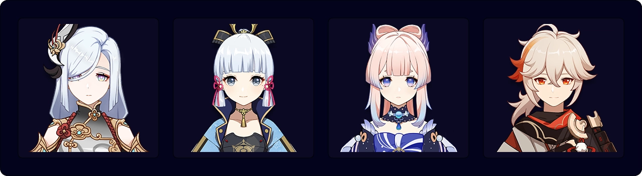 Shenhe — Ayaka — Kokomi — Kazuha