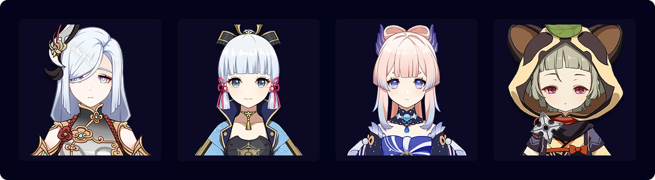 Shenhe — Ayaka — Kokomi — Sayu