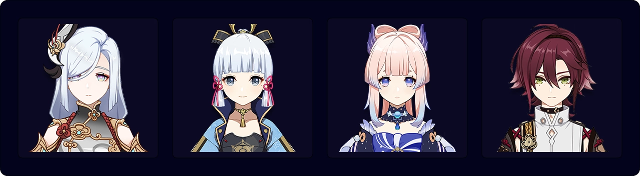 Shenhe — Ayaka — Kokomi — Heizou