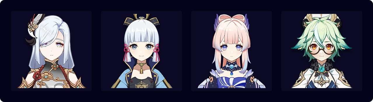 Shenhe — Ayaka — Kokomi — Sucrose