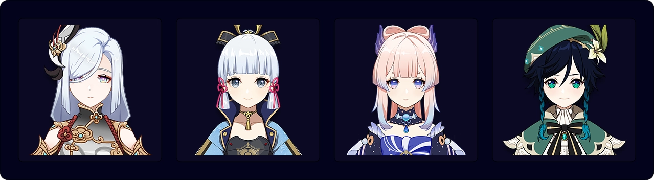 Shenhe — Ayaka — Kokomi — Venti