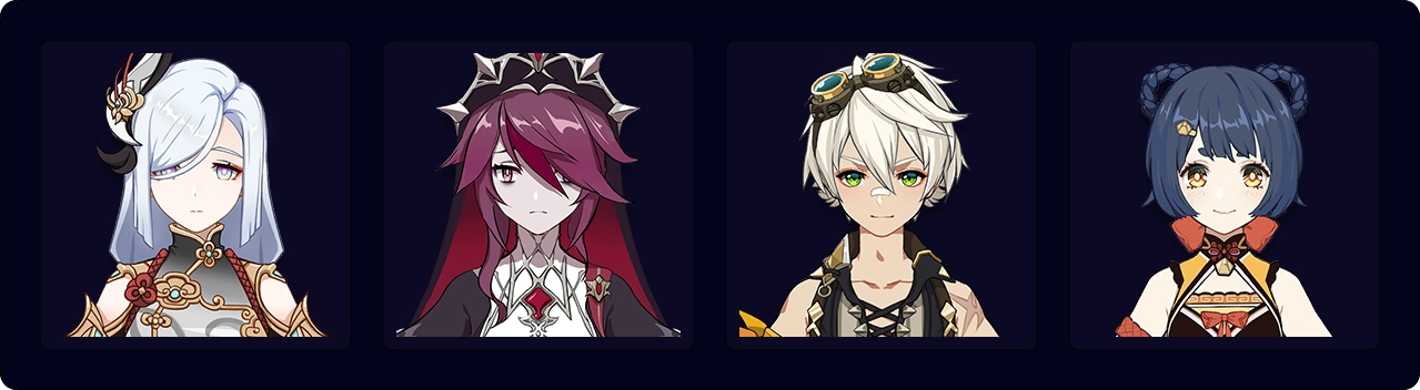 Shenhe — Rosaria — Bennett — Xiangling