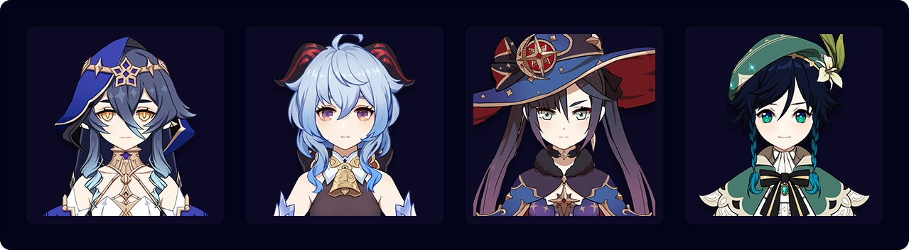 Layla | Ganyu | Mona | Venti