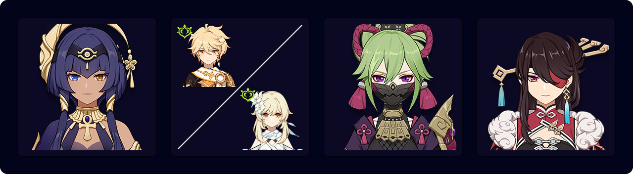 Candace | Dendro Traveler | Kuki Shinobu | Beidou