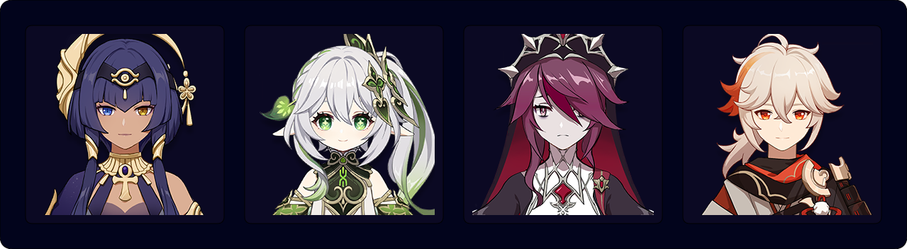 Candace | Nahida | Rosaria | Kazuha