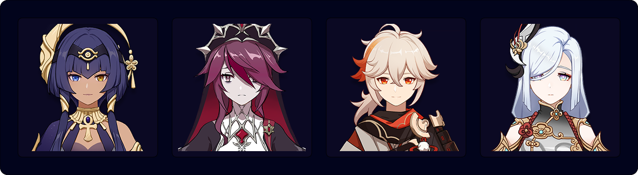 Candace | Rosaria | Kazuha | Shenhe