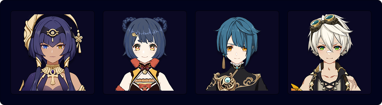 Candace | Xiangling | Xingqiu | Bennett