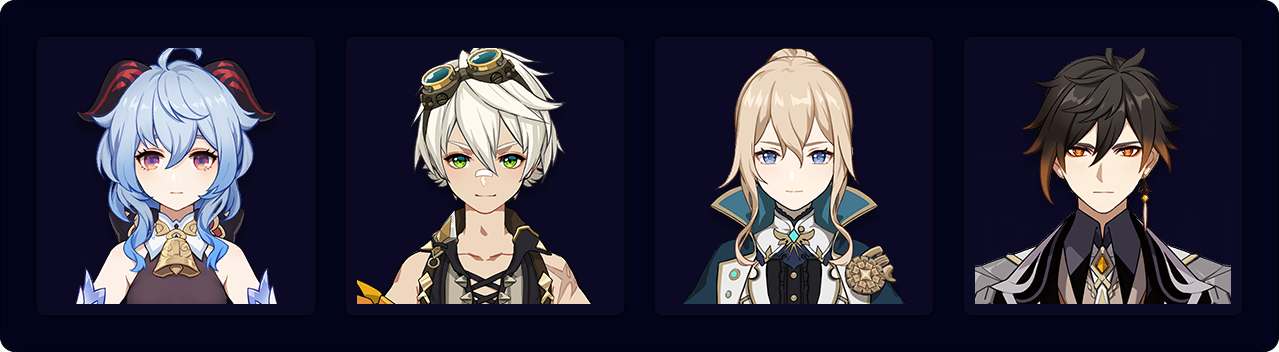 Ganyu — Bennett — Jean — Zhongli