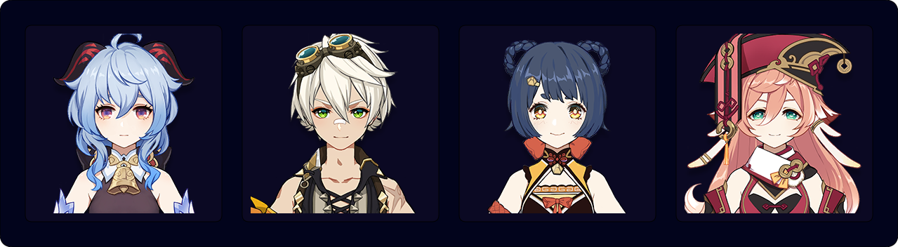 Ganyu — Bennett — Xiangling — Yanfei (C4)