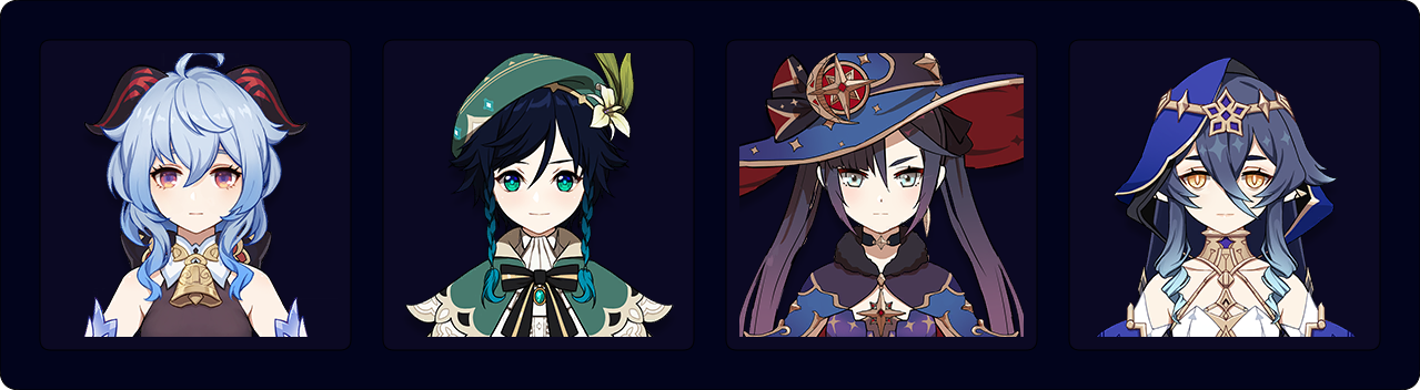 Ganyu - Venti - Mona - Layla