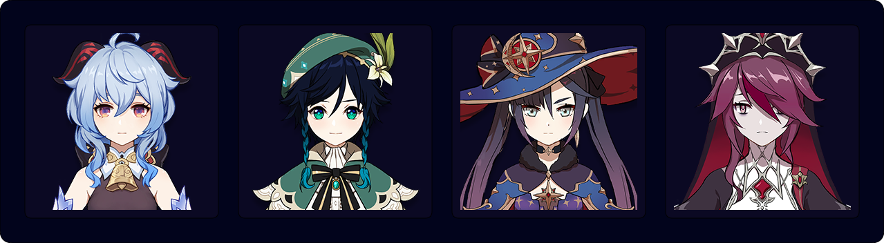 Ganyu - Venti - Mona - Rosaria (CN Morgana)