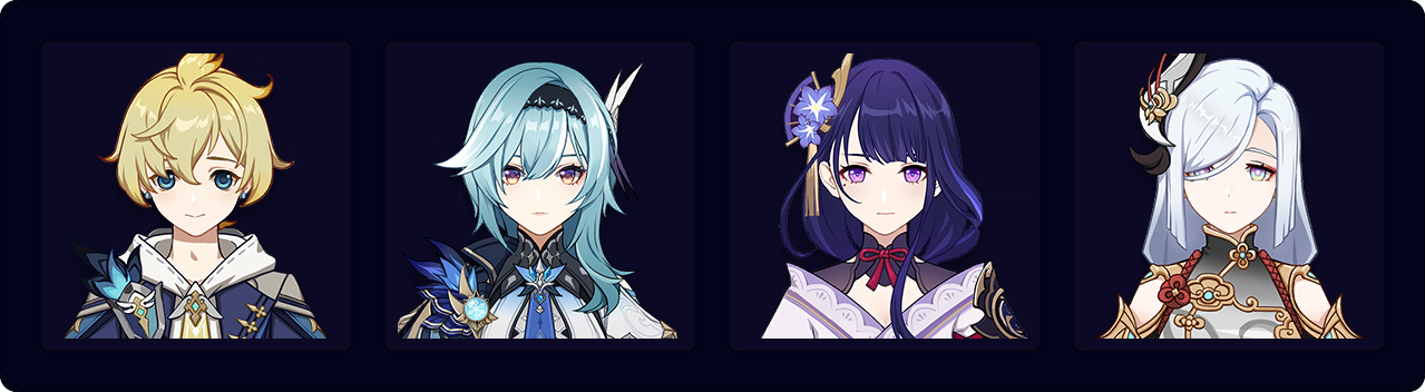 Mika — Eula — Raiden — Shenhe