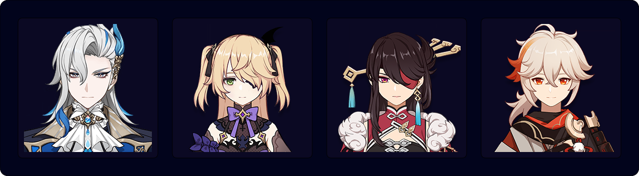 Neuvillette — Fischl — Beidou — Kazuha