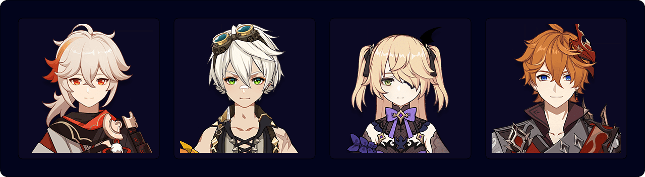 Kazuha — Bennett — Fischl — Tartaglia