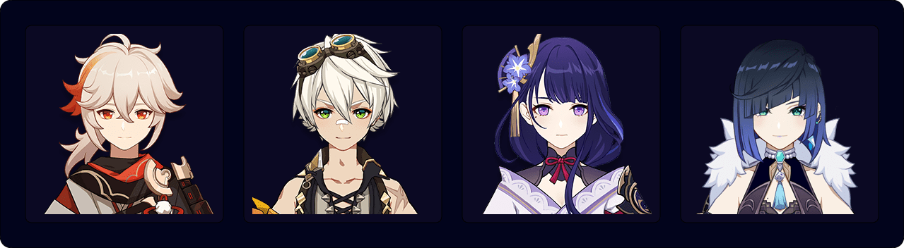 Kazuha — Bennett — Raiden — Yelan