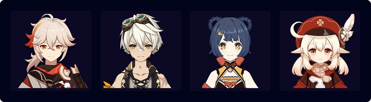 Kazuha — Bennett — Xiangling — Klee