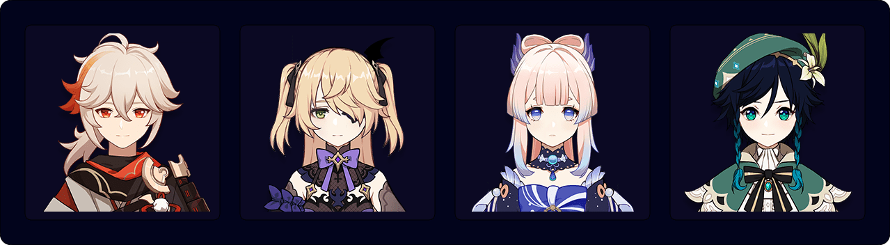 Kazuha — Fischl — Kokomi — Venti
