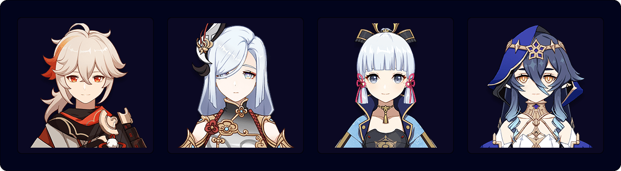 Kazuha — Shenhe — Ayaka — Layla