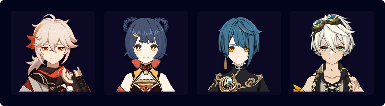 Kazuha — Xiangling — Xingqiu — Bennett