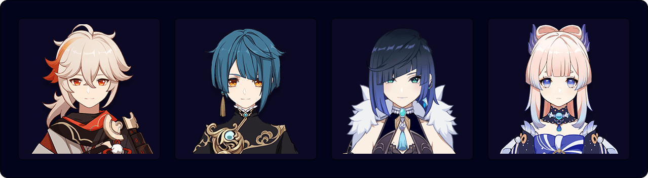 Kazuha — Xingqiu — Yelan — Kokomi