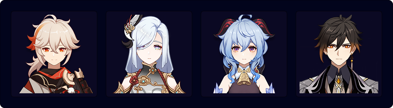 Kazuha — Shenhe — Ganyu — Zhongli