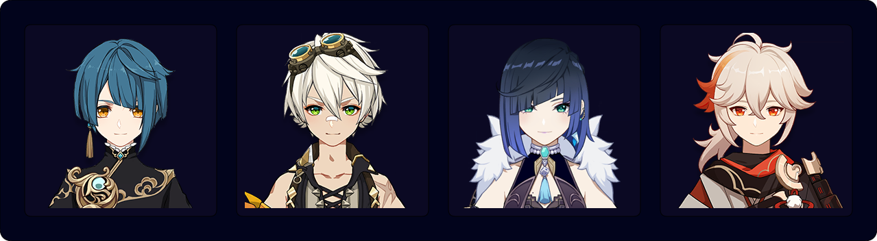 Xingqiu — Bennett — Yelan — Kazuha