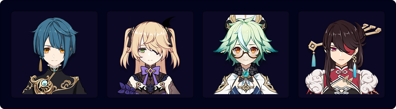 Xingqiu — Fischl — Sucrose — Beidou