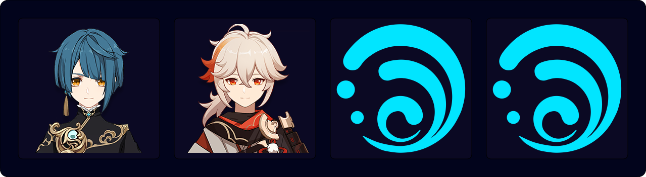 Xingqiu — Kazuha — Hydro Flex — Hydro Flex