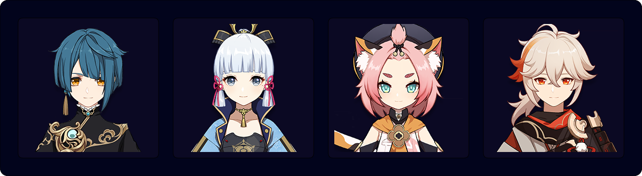 Xingqiu — Ayaka — Diona — Kazuha