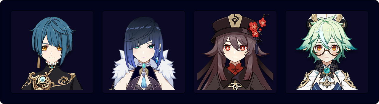 Xingqiu — Yelan — Hu Tao — Sucrose