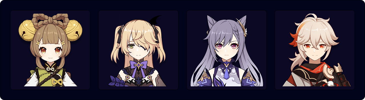 Yaoyao — Fischl — Keqing — Kazuha