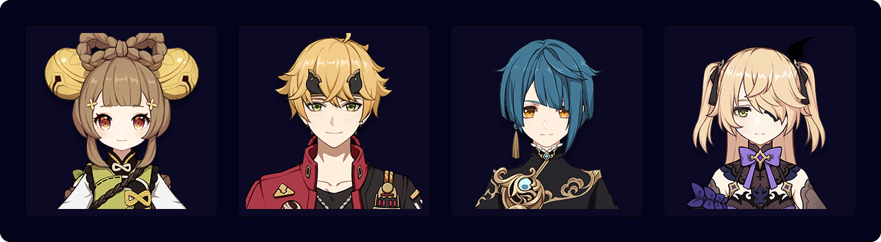 Yaoyao — Thoma — Xingqiu — Fischl