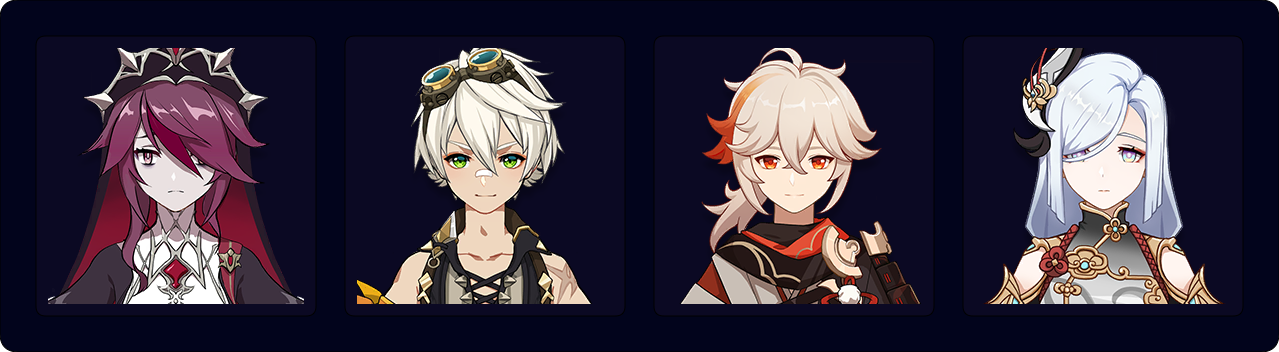 Rosaria — Bennett — Kazuha — Shenhe