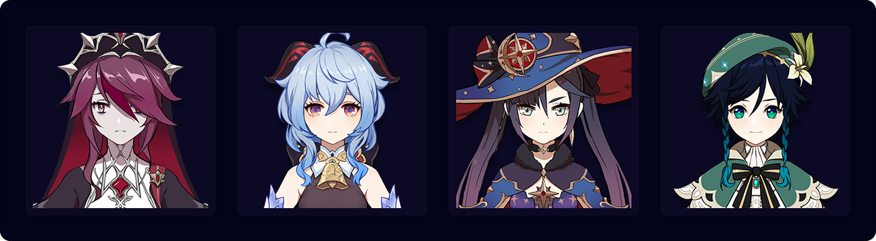 Rosaria — Ganyu — Mona — Venti