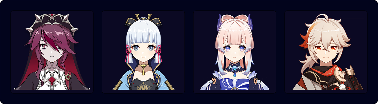 Rosaria — Ayaka — Kokomi — Kazuha