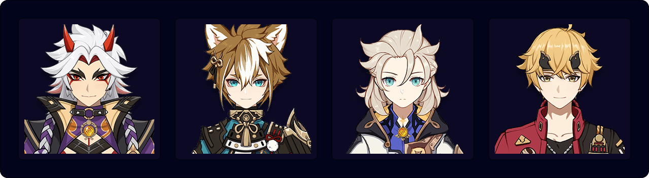 Itto — Gorou — Albedo — Thoma