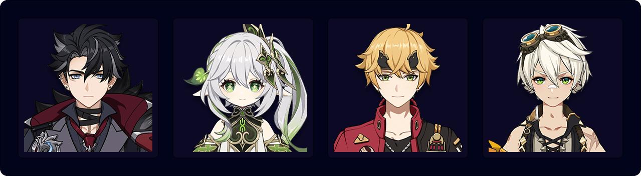 Wriothesley — Nahida — Thoma — Bennett