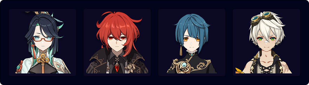 Xianyun — Diluc — Xingqiu — Bennett