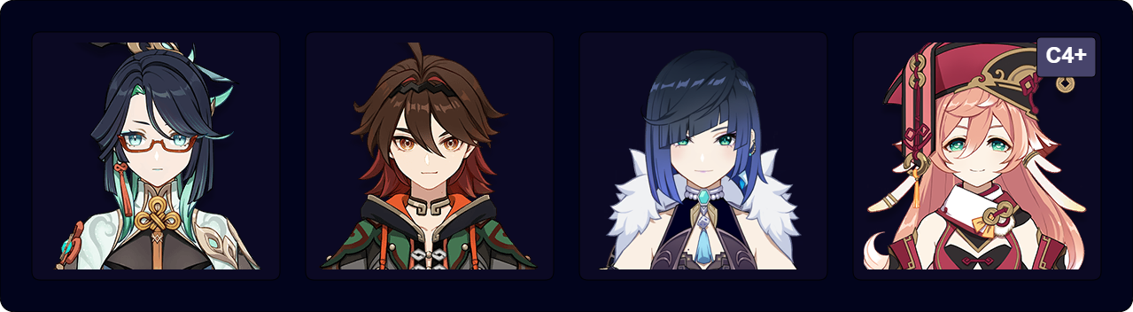 Xianyun — Gaming — Yelan — Yanfei (C4+)