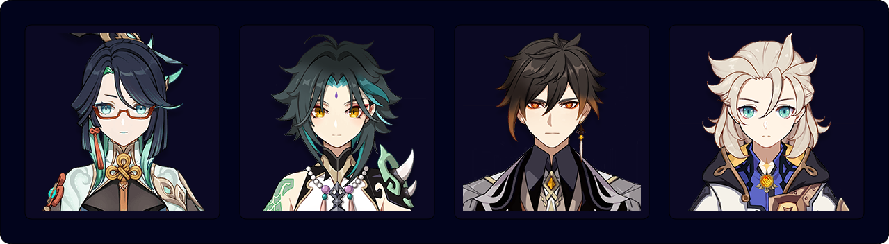 Xianyun — Xiao — Zhongli — Albedo