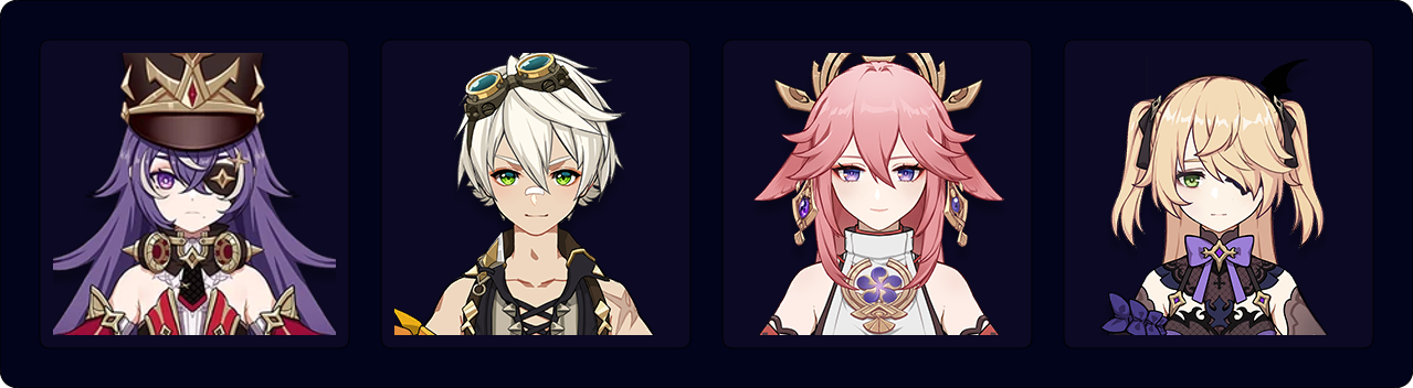 Chevreuse (C4+) — Bennett — Yae Miko — Fischl