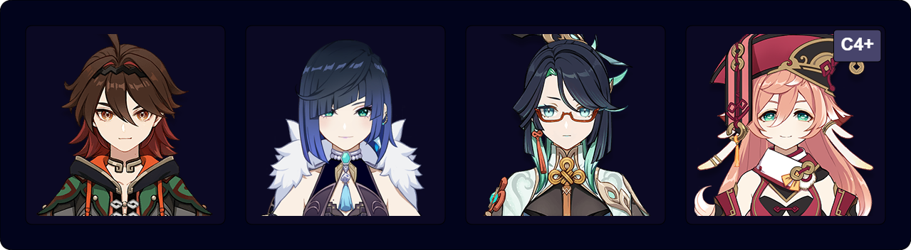 Gaming — Yelan — Xianyun — Yanfei (C4+)