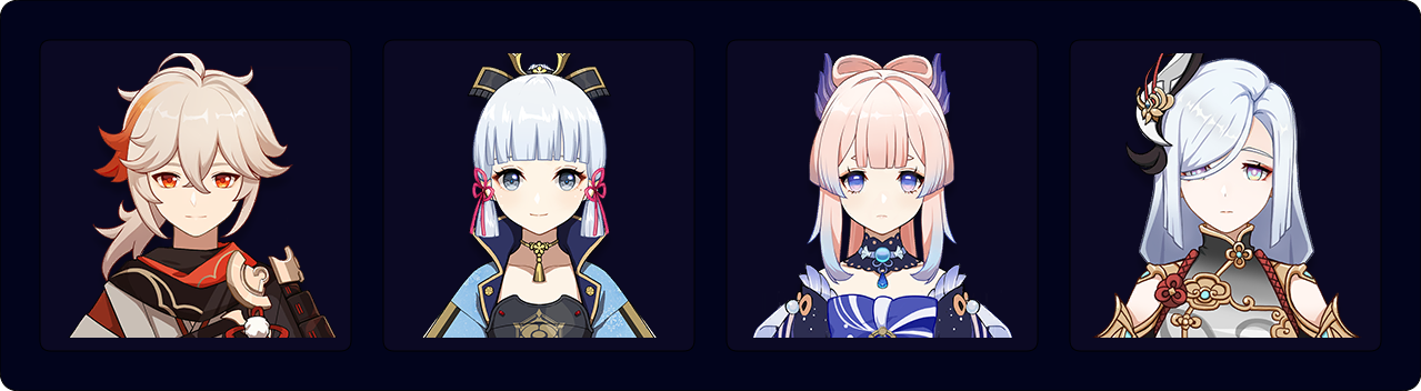 Kazuha — Ayaka — Kokomi — Shenhe